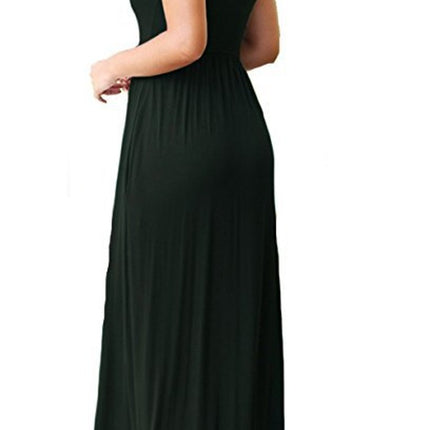 Women's Summer Sleeveless Maxi Dress Loose Plain Casual Long Dress with Pockets