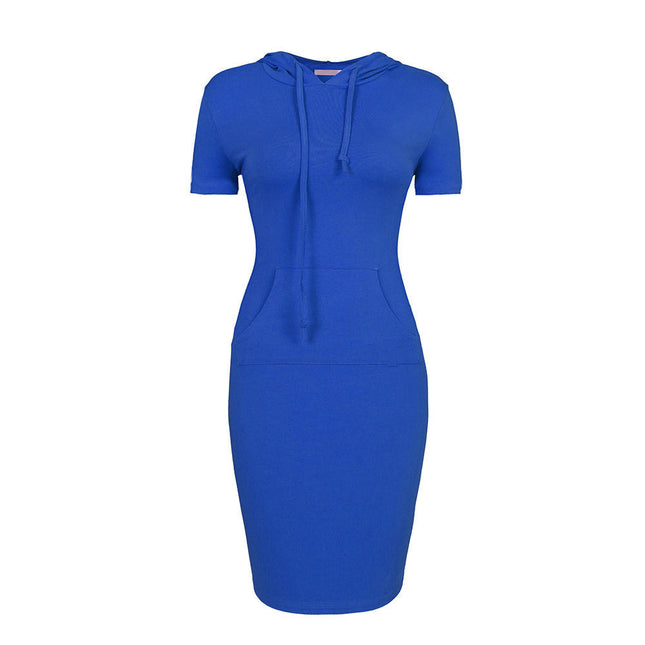 Women's Hoodie Dress Fitted Knee Length Dress with Pocket 1