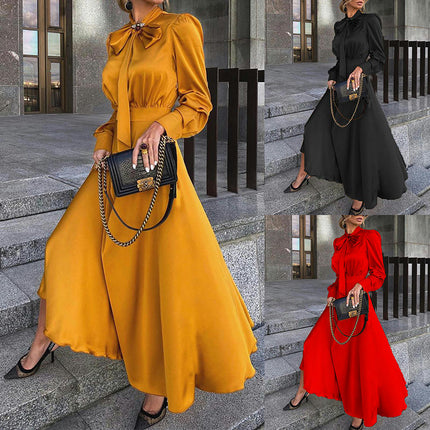 Women's Summer Boho Maxi Dress Long Sleeve Ruffle Flowy Long Dresses