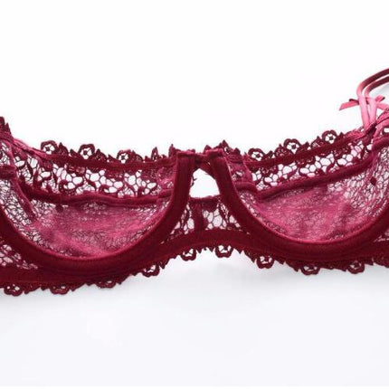 Women's 2 Piece Sexy Lace Bra And Panty Set Floral Lace Bra Set With Underwire Half Bra