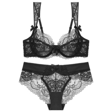 Ladies Underwear Set Lace Underwire Sexy Bra and Panties Two Piece Push Up Bra Matching Briefs