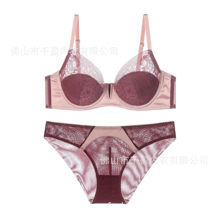 Super Push-up Sexy Bra And Sheer Briefs Set - Lace Bra And Matching Women's Panties Set