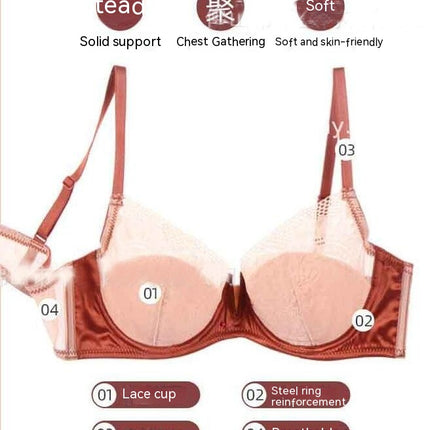 Super Push-up Sexy Bra And Sheer Briefs Set - Lace Bra And Matching Women's Panties Set