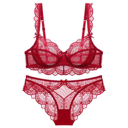 Women's Lingerie Sets Two Piece Sexy Lingerie Floral Lace Bra and Panty Sets for Women