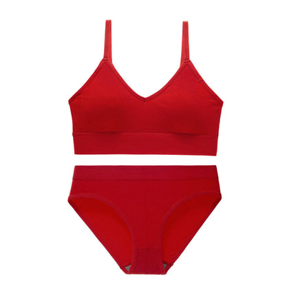 Women's Bra and Panty Underwear Set Bra Top Ribbed Fabric Suitable for Daily and Sports Wear