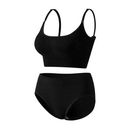 Seamless Bra & Panty Set for women High Waist Bra & Thong Lingerie Set No Show Thong 2 Piece Set