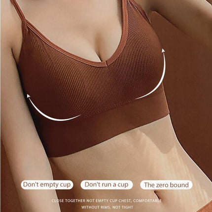 Women's 2 Piece Seamless Bra Set with Pads Comfort Daily Sleep Sports Bra Set