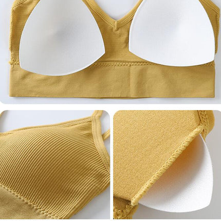 Women's 2 Piece Seamless Bra Set with Pads Comfort Daily Sleep Sports Bra Set