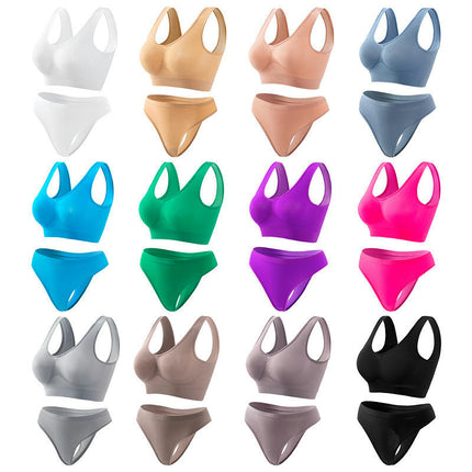 Non-Steel Ring Comfortable Poly Sports Bra Teenage Beauty Back Sleep Tank Top Set