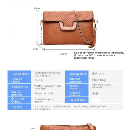 High Capacity Bags For Women 6 Pcs Shoulder Bag Handbag Crossbody Bag Purse PU Leather Bags