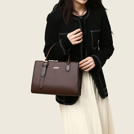 Leather Handbag Women Bag Set: Shoulder Bag + Clutch + Wallet Shoulder Handbag Set 3 Pieces