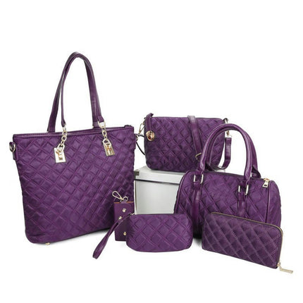 Women's 6 Pcs Bag Set, Handbag, Shoulder Bag, Crossbody Bag, Large Capacity Bag Purse Clutch