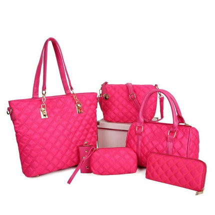 Women's 6 Pcs Bag Set, Handbag, Shoulder Bag, Crossbody Bag, Large Capacity Bag Purse Clutch