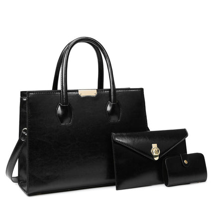 Simple Bags for Women Purses Satchel Handbags for Women Shoulder Tote Bags Clutch Bag 3 Pcs