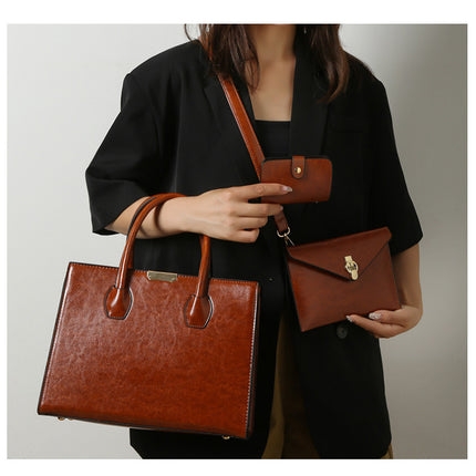 Simple Bags for Women Purses Satchel Handbags for Women Shoulder Tote Bags Clutch Bag 3 Pcs