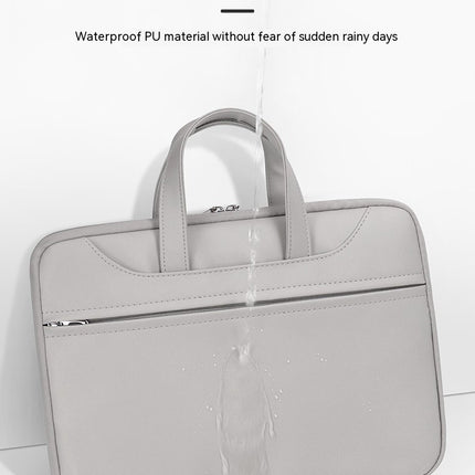 Portable Laptop Bag PU Leather Laptop Sleeve Handbag for Men and Women Waterproof Computer Bag