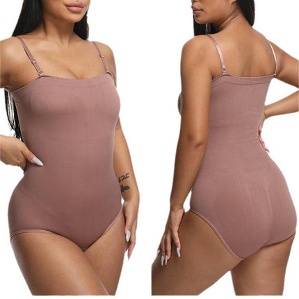 Women's Removable Straps Seamless Shapewear Bodysuit Bustier Sling Tummy Lift Hip Corset