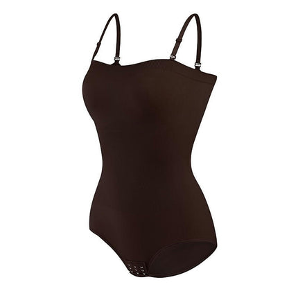 Women's Removable Straps Seamless Shapewear Bodysuit Bustier Sling Tummy Lift Hip Corset