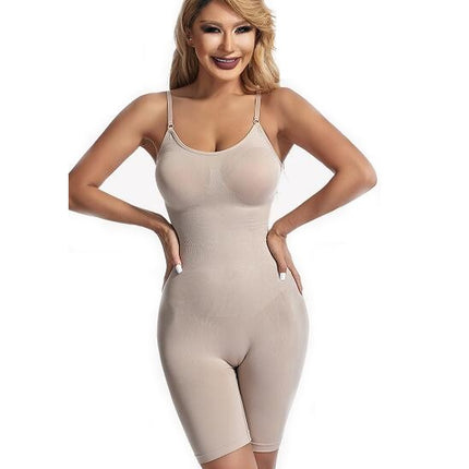 Women's Bodysuit Mid Thigh Shaper Tummy Control Bodysuit Seamless Shapewear