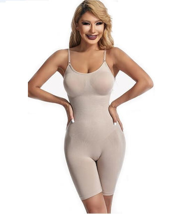 Women's Bodysuit Mid Thigh Shaper Tummy Control Bodysuit Seamless Shapewear