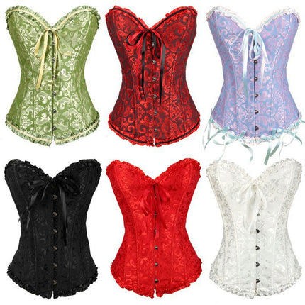 Womens Waist Cincher Bustier Corset Shapewear Lingerie Sexy Tummy Gathering Corset Tight Top