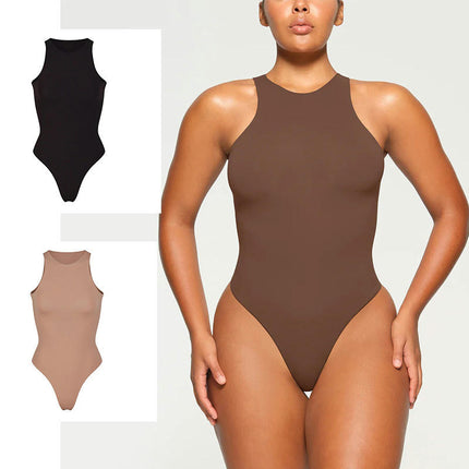 Women Bodysuits Tank Tops Sleeveless Sexy One Piece Halter Neck Shapewear Bodysuit