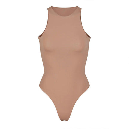 Women Bodysuits Tank Tops Sleeveless Sexy One Piece Halter Neck Shapewear Bodysuit