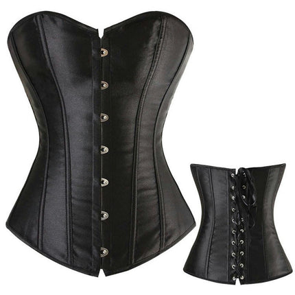 Heavy Duty Overbust Corset Waist Trainer Double Steel Boned Shaper Womens Corset