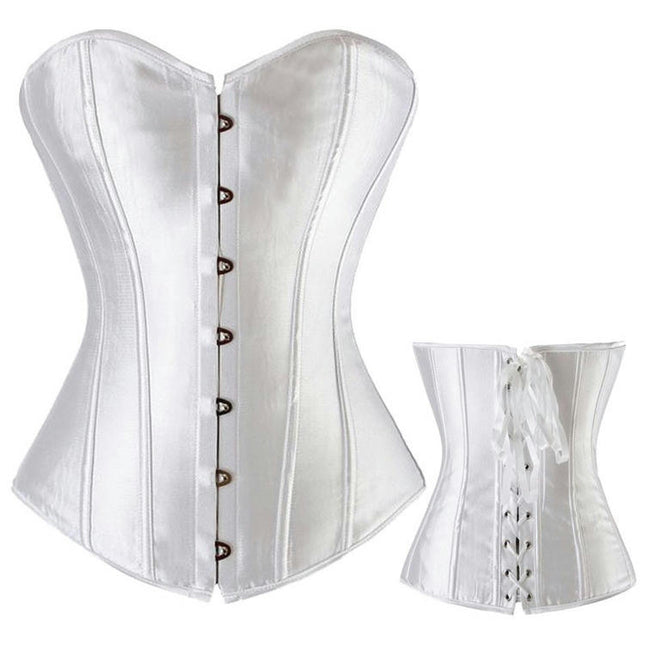 Heavy Duty Overbust Corset Waist Trainer Double Steel Boned Shaper Womens Corset