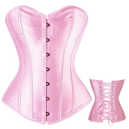 Heavy Duty Overbust Corset Waist Trainer Double Steel Boned Shaper Womens Corset