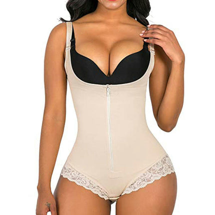 Women's Shapewear Tummy Tuck Shaper Zipper Open Bodysuit