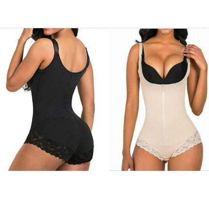 Women's Shapewear Tummy Tuck Shaper Zipper Open Bodysuit