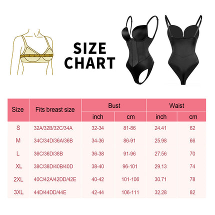 Camisole One-piece Shapewear Top - Boned Backless Shape Body Contouring Bra Tights