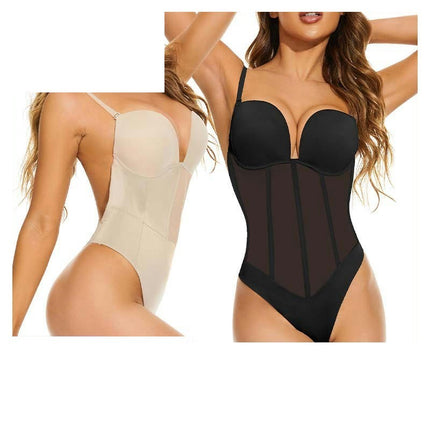 Camisole One-piece Shapewear Top - Boned Backless Shape Body Contouring Bra Tights