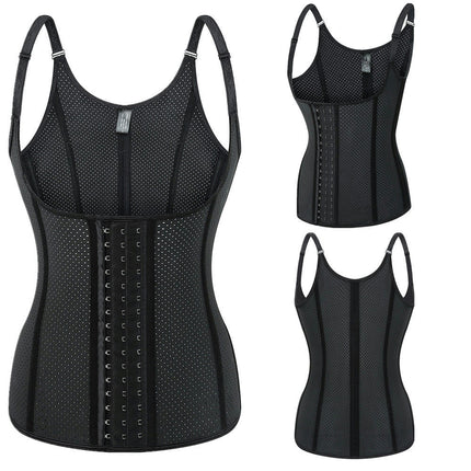 Womens' Waist Trainer Vest Breathable Shapewear 12 Bone Latex Breast Support Corset