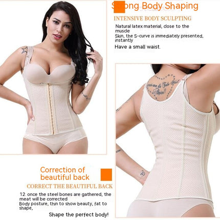 Womens' Waist Trainer Vest Breathable Shapewear 12 Bone Latex Breast Support Corset