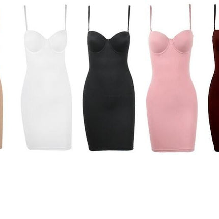 Tummy Shaper Camisole Dress Seamless Shaper Tank Top Sleeveless One Piece Mini Party Dresses