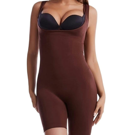 Women Body Shaper Tummy Control Seamless Shapewear Open Bust Mid-Thigh Bodysuit Shorts