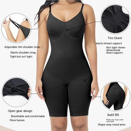 Women's Shaping Mid-Thigh Bodysuit Tummy Control Shapewear Body Shaper