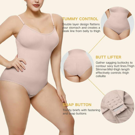 Bodysuit for Women Tummy Control Shapewear Mid-Thigh Seamless Full Body Shaper