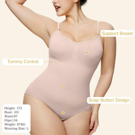 Bodysuit for Women Tummy Control Shapewear Mid-Thigh Seamless Full Body Shaper