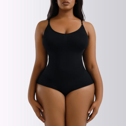 Women Shapewear Bodysuit Tummy Control Seamless Body Shaper with Adjustable Spaghetti Straps