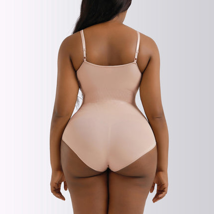 Women Shapewear Bodysuit Tummy Control Seamless Body Shaper with Adjustable Spaghetti Straps