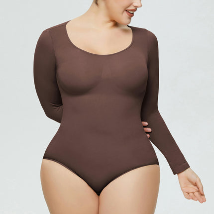 Long Sleeve Bodysuit for Women Tummy Control Thong Seamless Shapewear for Women