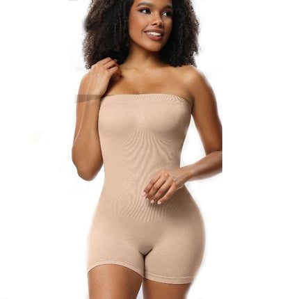 Women's Shapewear Bodysuits Tummy Control Butt Lifter Body Shaper Strapless Seamless Mid Thigh