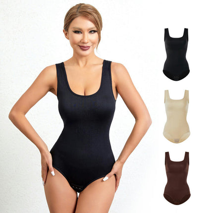 Womens' Waist Trainer Seamless Round Neck Tummy Control Shapewear Bodysuit