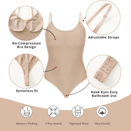 Seamless Body Shaper Open Bust Shapewear Firm Control Bodysuit for Women