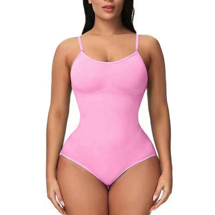 Women's Seamless Coverall Ribbed Shapewear Fitted Sleeveless Coverall, Tummy Tuck Thong Shapewear