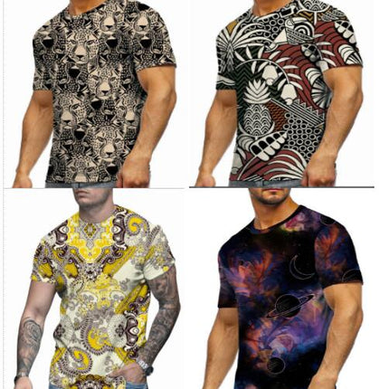 T-Shirts for Men 3D Print Blue Soul Flame Short Sleeve T Shirt