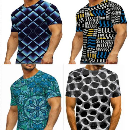 T-Shirts for Men 3D Print Blue Soul Flame Short Sleeve T Shirt